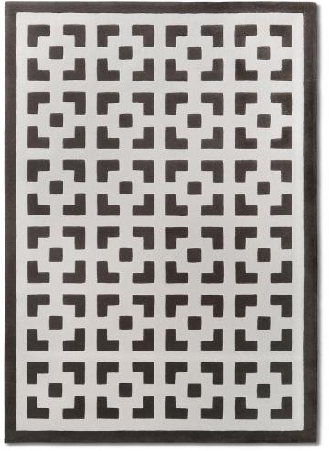 tapis alp_ geometric marron blanc