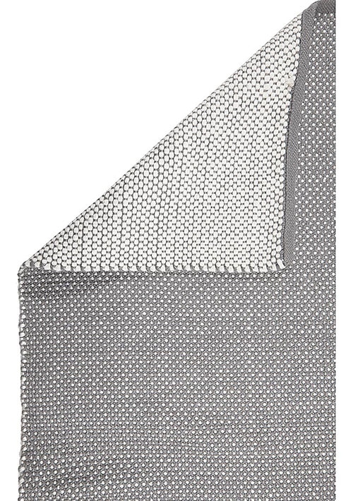 tapis gris à pois blanc