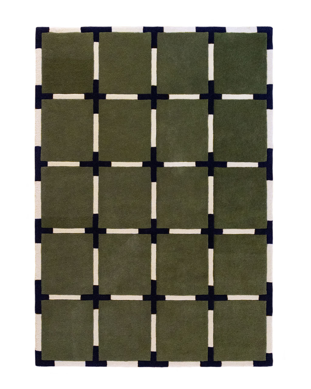 Tapis de salon Asta kaki – vue à plat (création Camille Techer)